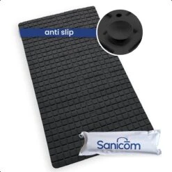 Merkloos Douchemat - Badmat Antislip - Antislipmat Douche - Antislipmat Bad - ​​Schimmelbestendig - Met Zuignappen - Wasbaar - Zwart