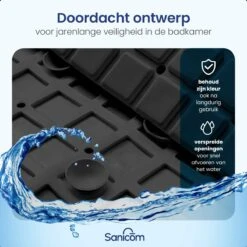 Merkloos Douchemat - Badmat Antislip - Antislipmat Douche - Antislipmat Bad - ​​Schimmelbestendig - Met Zuignappen - Wasbaar - Zwart -Badkamer Kast Winkel 1200x1200 4222