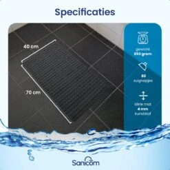 Merkloos Douchemat - Badmat Antislip - Antislipmat Douche - Antislipmat Bad - ​​Schimmelbestendig - Met Zuignappen - Wasbaar - Zwart -Badkamer Kast Winkel 1200x1200 4225