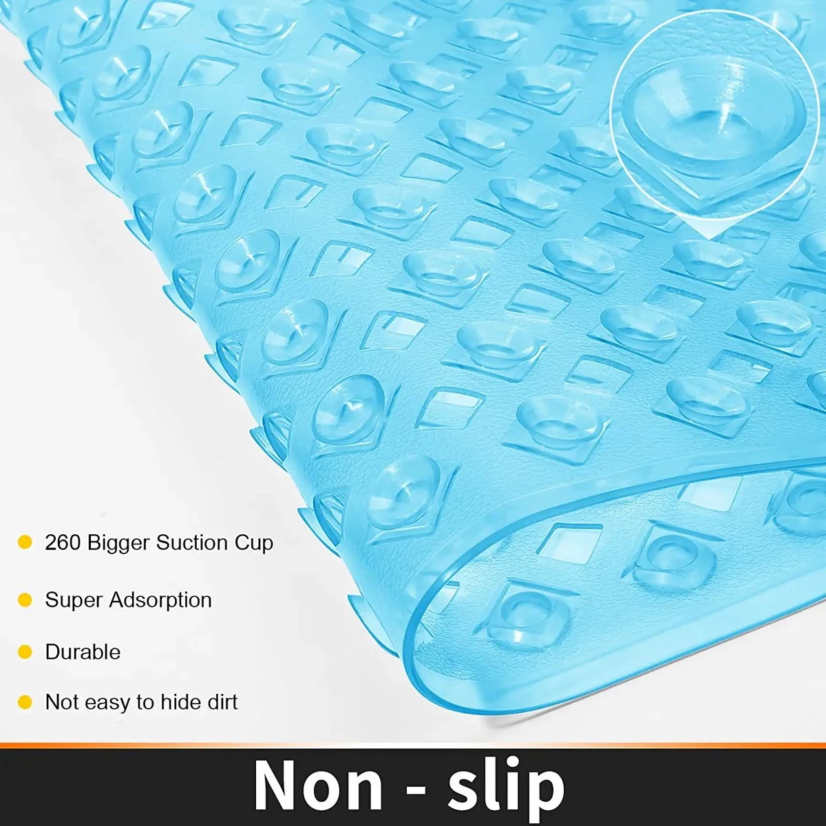 Douchemat Antislip - Badmat - 88x40cm - Antislipmat Voor Douche - Rubber - Blauwbad Mat 8 Douchemat Antislip - Badmat - 88x40cm - Antislipmat Voor Douche - Rubber - Blauwbad Mat - Afbeelding 8