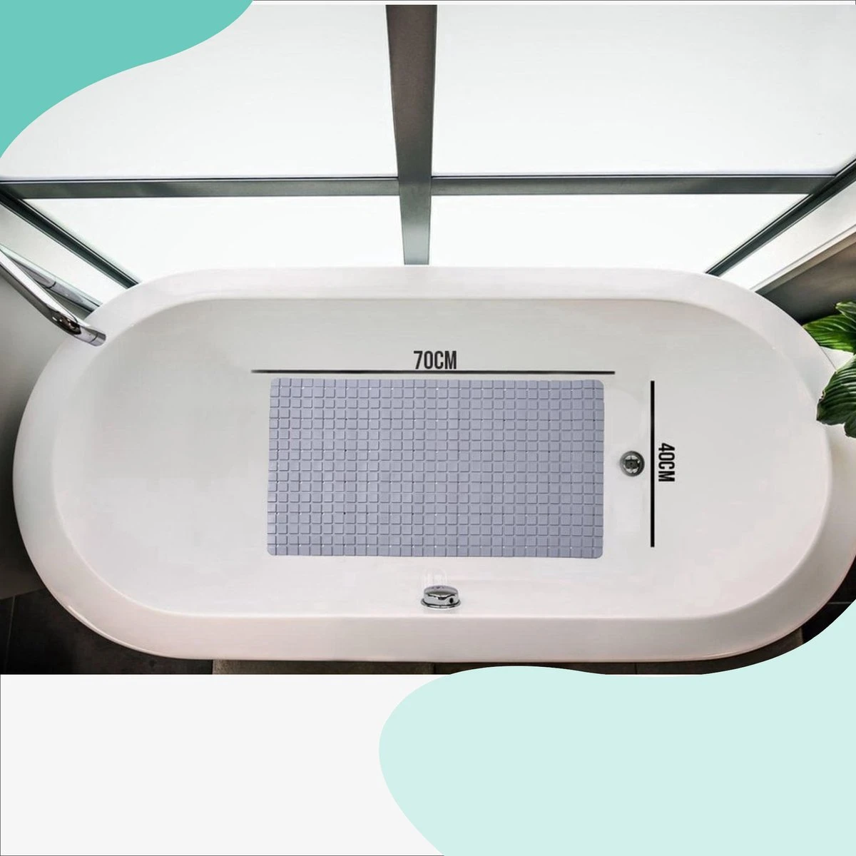 The Original - Douchemat Antislip - Grijs - 70x40cm - Antislipmat Badmat Voor Bad & Douche - Anti Slip Mat Met Zuignappen 4 The Original - Douchemat Antislip - Grijs - 70x40cm - Antislipmat Badmat Voor Bad & Douche - Anti Slip Mat Met Zuignappen - Afbeelding 4