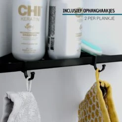 Vannons - Doucherek - Doucherek Hangend - Doucheplankje - Metaal - Set Van 2 - Zwart -Badkamer Kast Winkel 1200x1200 427