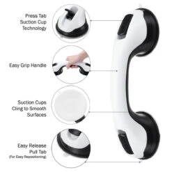 Merkloos 2x Anti Slip Zuig Handvat - Zuignap Handgreep Badkamer/Toilet - Badkamer Veiligheidsgreep - Handgreep Met Zuignappen - Badgreep - Krachtig En Verplaatsbaar - Trekvermogen Tot 50KG - 30cm -Badkamer Kast Winkel 1200x1200 4277