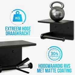 Strex WC Rolhouder Met Plankje - Zwart - Zelfklevend / Boren / Zonder Boren - Toiletrolhouder - WC Papier Houder -Badkamer Kast Winkel 1200x1200 432