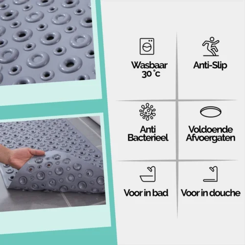 The Original - Douchemat Antislip - Grijs - 88x40cm - Antislipmat Badmat Voor Bad & Douche - Anti Slip Mat Met Zuignappen 13 The Original - Douchemat Antislip - Grijs - 88x40cm - Antislipmat Badmat Voor Bad & Douche - Anti Slip Mat Met Zuignappen -Badkamer Kast Winkel 1200x1200 4359