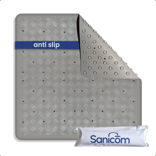 Merkloos Douchemat - Antislip Mat - Antislipmat Douche - Badmat - Schimmelbestendig - Met Zuignappen - Wasbaar - Grijs