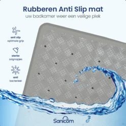Merkloos Douchemat - Antislip Mat - Antislipmat Douche - Badmat - ​​Schimmelbestendig - Met Zuignappen - Wasbaar - Grijs -Badkamer Kast Winkel 1200x1200 4371