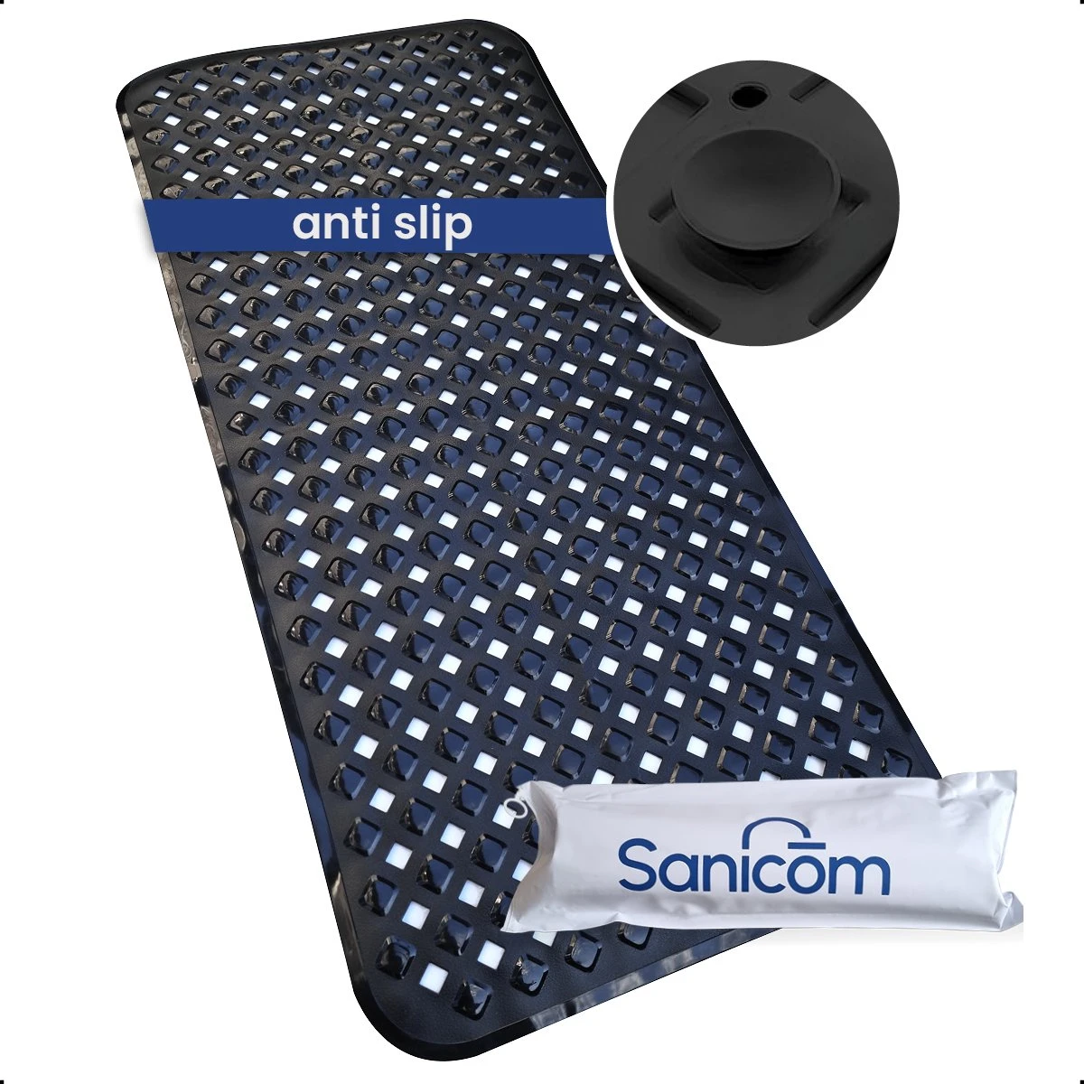 Merkloos Badmat Antislip - Douchemat - Antislipmat Bad - Antislipmat Douche - Schimmelbestendig - Met Zuignappen - Wasbaar - Zwart 1 Merkloos Badmat Antislip - Douchemat - Antislipmat Bad - Antislipmat Douche - Schimmelbestendig - Met Zuignappen - Wasbaar - Zwart