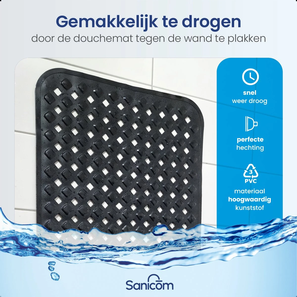 Merkloos Badmat Antislip - Douchemat - Antislipmat Bad - Antislipmat Douche - Schimmelbestendig - Met Zuignappen - Wasbaar - Zwart 4 Merkloos Badmat Antislip - Douchemat - Antislipmat Bad - Antislipmat Douche - Schimmelbestendig - Met Zuignappen - Wasbaar - Zwart - Afbeelding 4