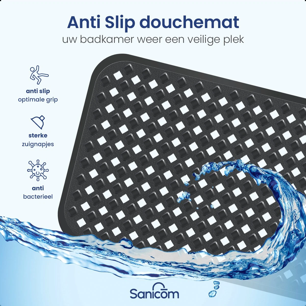 Merkloos Badmat Antislip - Douchemat - Antislipmat Bad - Antislipmat Douche - Schimmelbestendig - Met Zuignappen - Wasbaar - Zwart 9 Merkloos Badmat Antislip - Douchemat - Antislipmat Bad - Antislipmat Douche - Schimmelbestendig - Met Zuignappen - Wasbaar - Zwart - Afbeelding 9