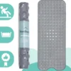 The Original - Badmat Antislip - Grijs - 100x40cm - Antislipmat Douchemat Voor Bad & Douche - Anti Slip Mat Met Zuignappen