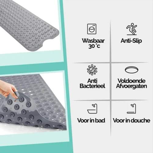 The Original - Badmat Antislip - Grijs - 100x40cm - Antislipmat Douchemat Voor Bad & Douche - Anti Slip Mat Met Zuignappen 12 The Original - Badmat Antislip - Grijs - 100x40cm - Antislipmat Douchemat Voor Bad & Douche - Anti Slip Mat Met Zuignappen -Badkamer Kast Winkel 1200x1200 4385