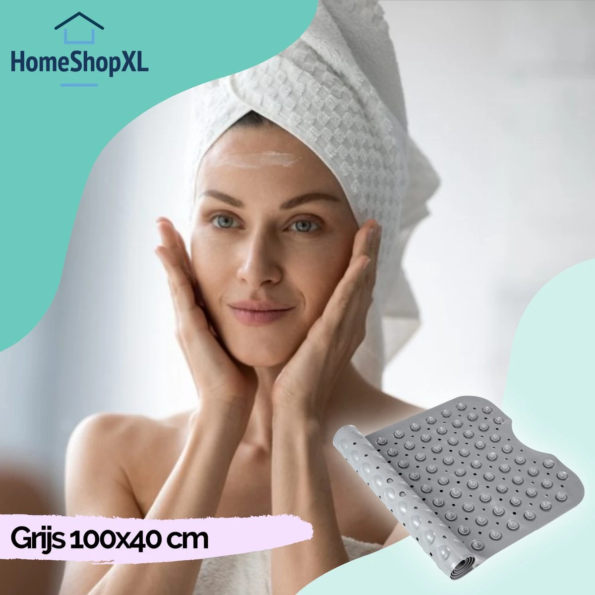The Original - Badmat Antislip - Grijs - 100x40cm - Antislipmat Douchemat Voor Bad & Douche - Anti Slip Mat Met Zuignappen 5 The Original - Badmat Antislip - Grijs - 100x40cm - Antislipmat Douchemat Voor Bad & Douche - Anti Slip Mat Met Zuignappen - Afbeelding 5