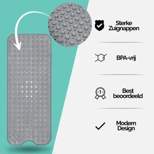 The Original - Badmat Antislip - Grijs - 100x40cm - Antislipmat Douchemat Voor Bad & Douche - Anti Slip Mat Met Zuignappen 16 The Original - Badmat Antislip - Grijs - 100x40cm - Antislipmat Douchemat Voor Bad & Douche - Anti Slip Mat Met Zuignappen -Badkamer Kast Winkel 1200x1200 4388