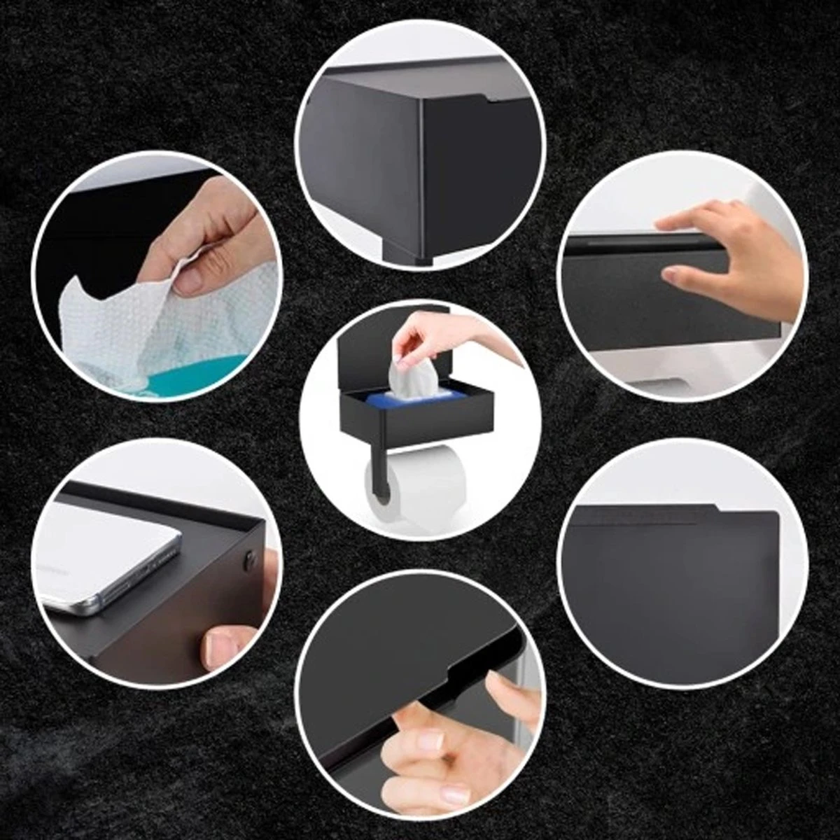 Toiletrolhouder - Plankje & Bakje - Planchet Opbergruimte - WC Rolhouder - Zelfklevend Of Borend - RVS - Waterbestendig - Rheme 10 Toiletrolhouder - Plankje & Bakje - Planchet Opbergruimte - WC Rolhouder - Zelfklevend Of Borend - RVS - Waterbestendig - Rheme - Afbeelding 10