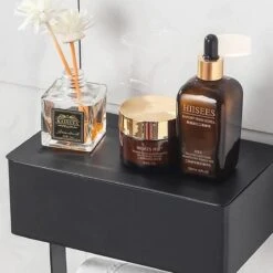 WC Rolhouder - Toiletrolhouder - Zwart - RVS - Zonder Boren - Met Plankje & Bakje - Inclusief Montagemateriaal - Toilet Accessoires - EJC Products -Badkamer Kast Winkel 1200x1200 491