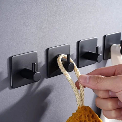 Vannons - Handdoekhaakjes - Zelfklevende Haakjes - Set Van 6 Haakjes - RVS - Zwart -Badkamer Kast Winkel 1200x1200 54