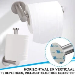 Sanics WC Rolhouder Zonder Boren - Toiletrolhouder Zelfklevend - Closetrolhouder Zilver/RVS 15 Sanics WC Rolhouder Zonder Boren - Toiletrolhouder Zelfklevend - Closetrolhouder Zilver/RVS -Badkamer Kast Winkel 1200x1200 540