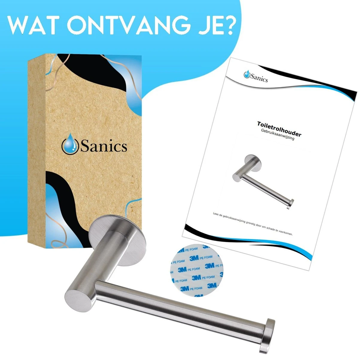 Sanics WC Rolhouder Zonder Boren - Toiletrolhouder Zelfklevend - Closetrolhouder Zilver/RVS 8 Sanics WC Rolhouder Zonder Boren - Toiletrolhouder Zelfklevend - Closetrolhouder Zilver/RVS - Afbeelding 8