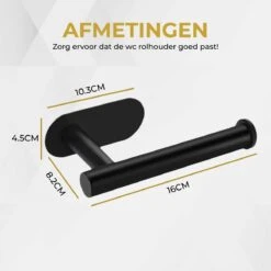 HGMD® WC Rolhouder Zelfklevend - Zwart - Toiletrolhouder Zwart - Toiletrolhouder Zonder Boren 12 HGMD® WC Rolhouder Zelfklevend - Zwart - Toiletrolhouder Zwart - Toiletrolhouder Zonder Boren -Badkamer Kast Winkel 1200x1200 568