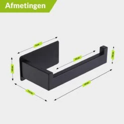 Toiletrolhouder Zonder Boren - Zwart - WC Rolhouder Zelfklevend -Badkamer Kast Winkel 1200x1200 6