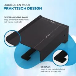 WITTS WC Rolhouder Met Plankje - Zelfklevend - Hoge Kwaliteit - Toiletrolhouder -Badkamer Kast Winkel 1200x1200 61