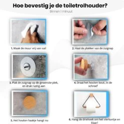 Toiletrolhouder Zonder Boren- Wc Rolhouder - Zuignap - Zelfklevend - Hout -Badkamer Kast Winkel 1200x1200 634