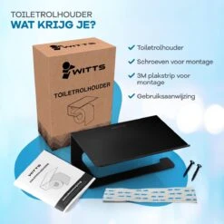 WITTS WC Rolhouder Met Plankje - Zelfklevend - Hoge Kwaliteit - Toiletrolhouder -Badkamer Kast Winkel 1200x1200 65