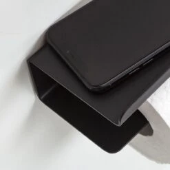 Tiger Colar - Toiletrolhouder Met Planchet - Zwart -Badkamer Kast Winkel 1200x1200 674