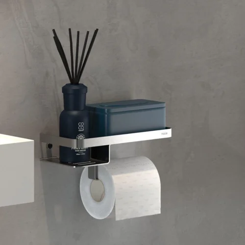 Tiger Caddy - Toiletrolhouder Met Planchet 24 Cm - RVS Geborsteld -Badkamer Kast Winkel 1200x1200 679