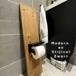 WC Rolhouder - Zelfklevend Toiletrolhouder Met Plankje - WC Papier Houder Zonder Boren - WC Rolhouder Met Plankje - Toiletrolhouder - Toiletrolhouder Zwart - Fienosa -Badkamer Kast Winkel 1200x1200 702