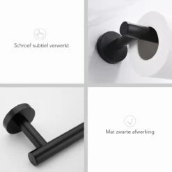 Merkloos Toiletrolhouder Zwart - Wc Rolhouder - Zwart - Toilet Rolhouder - Badkamer Accessoires - Toiletrolhouders -Badkamer Kast Winkel 1200x1200 733