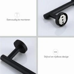 Merkloos Toiletrolhouder Zwart - Wc Rolhouder - Zwart - Toilet Rolhouder - Badkamer Accessoires - Toiletrolhouders -Badkamer Kast Winkel 1200x1200 734