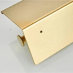 Merkloos TDR - Dubbele Toiletrol Houder - RVS - Met Geïntegreerd Goudkleurig Plankje / Planchet -Badkamer Kast Winkel 1200x1200 750