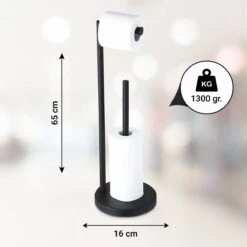 VDN Stainless Wc Rolhouder Staand - Wc Rolhouder Zwart - Toiletrolhouder En Reserverolhouder - RVS - Geschikt Voor 3+1 WC Papier Rollen - 2 In 1 -Badkamer Kast Winkel 1200x1200 756