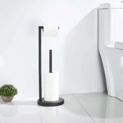 VDN Stainless Wc Rolhouder Staand - Wc Rolhouder Zwart - Toiletrolhouder En Reserverolhouder - RVS - Geschikt Voor 3+1 WC Papier Rollen - 2 In 1 -Badkamer Kast Winkel 1200x1200 758