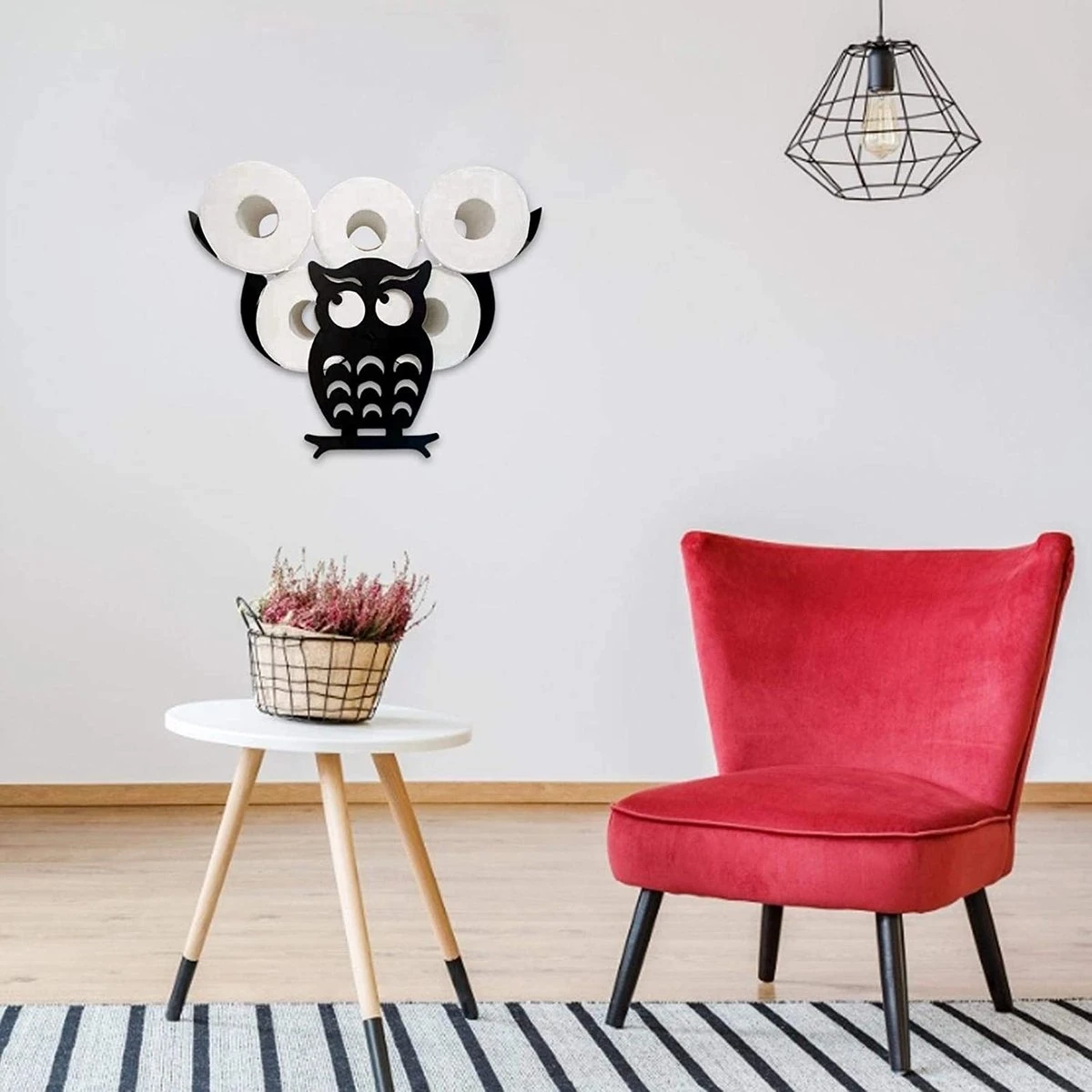 Sens Design Toiletrolhouder – Wc Rolhouder – Hangend - Uil 4 Sens Design Toiletrolhouder – Wc Rolhouder – Hangend - Uil - Afbeelding 4