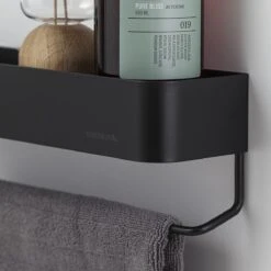 Sealskin Brix - Wandrek Met Handdoekrek - 55 Cm - Zwart -Badkamer Kast Winkel 1200x1200 778