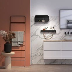 Sealskin Brix - Wandrek Met Handdoekrek - 55 Cm - Zwart -Badkamer Kast Winkel 1200x1200 781