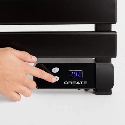 CREATE WARM TOWEL 500W - Elektrisch Handdoekenrek Voor Aan De Muur Met Plank - Zwart -Badkamer Kast Winkel 1200x1200 803