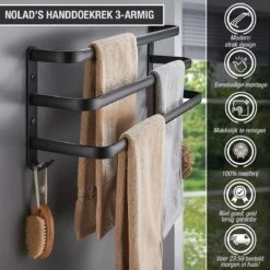 Nolad® Handdoekrek 3-armig - Handdoekhouder - Handdoekenrek - Zwart 13 Nolad® Handdoekrek 3-armig - Handdoekhouder - Handdoekenrek - Zwart -Badkamer Kast Winkel 1200x1200 809