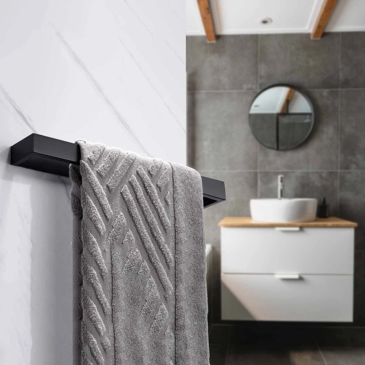 Home4u® - Handdoekrek Badkamer - Handdoekstang - Handdoekenrek Badkamer - 40CM - Zelfklevend 2 Home4u® - Handdoekrek Badkamer - Handdoekstang - Handdoekenrek Badkamer - 40CM - Zelfklevend - Afbeelding 2