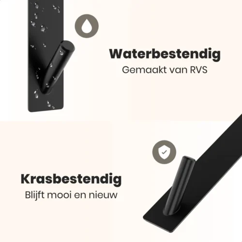 NovaQ Handoekhaakjes - Handoekhouder- Zwart - Douchewand Haak - Set Van 2 Stuks -Badkamer Kast Winkel 1200x1200 856