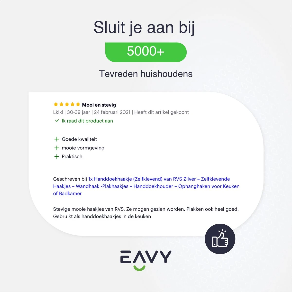EAVY Zelfklevende Handdoekhaakjes – Set Van 4 Handdoekhouders - RVS 9 EAVY Zelfklevende Handdoekhaakjes – Set Van 4 Handdoekhouders - RVS - Afbeelding 9