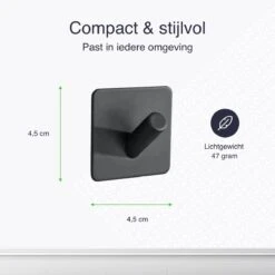 4x Handdoekhaakjes (Zelfklevend) Van RVS Zwart – Zelfklevende Haakjes – Wandhaak – Handdoekhouder – Ophanghaken Voor Keuken Of Badkamer -Badkamer Kast Winkel 1200x1200 878