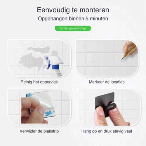 4x Handdoekhaakjes (Zelfklevend) Van RVS Zwart – Zelfklevende Haakjes – Wandhaak – Handdoekhouder – Ophanghaken Voor Keuken Of Badkamer -Badkamer Kast Winkel 1200x1200 880