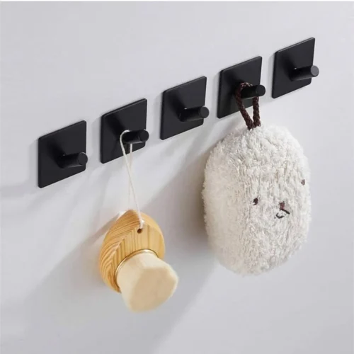 4x Handdoekhaakjes (Zelfklevend) Van RVS Zwart – Zelfklevende Haakjes – Wandhaak – Handdoekhouder – Ophanghaken Voor Keuken Of Badkamer -Badkamer Kast Winkel 1200x1200 885