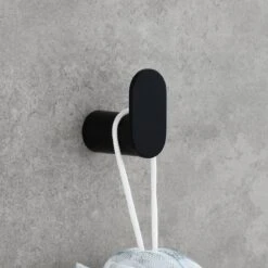 Handdoekhaakjes Zwart - Boren - 2x Wandhaakjes - Handdoekhouder Badkamer -Badkamer Kast Winkel 1200x1200 899