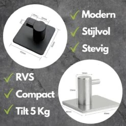 Merkloos Handdoekhaak Set Van 4 Stuks Zonder Boren RVS Zwart Vierkant Zelfklevend Badjas Theedoek Hanger Keuken Badkamer Handdoek Haakjes 19 Merkloos Handdoekhaak Set Van 4 Stuks Zonder Boren RVS Zwart Vierkant Zelfklevend Badjas Theedoek Hanger Keuken Badkamer Handdoek Haakjes -Badkamer Kast Winkel 1200x1200 919