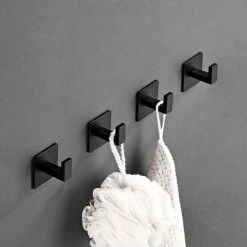 Stål Handdoekhaakjes Zelfklevend Zwart - Vierkant - 4 Stuks 17 Stål Handdoekhaakjes Zelfklevend Zwart - Vierkant - 4 Stuks -Badkamer Kast Winkel 1200x1200 930